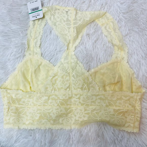 Free People Galloon Lace Racerback Bralette Lemon - Picture 5 of 6